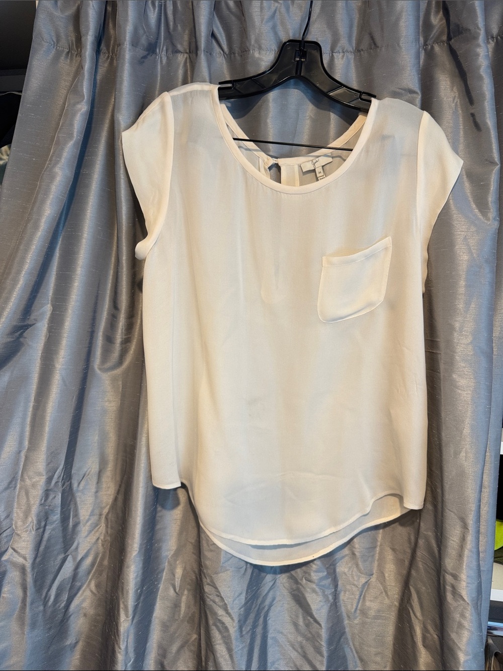 Joie Silk Cream Cap Sleeve Blouse Size Medium